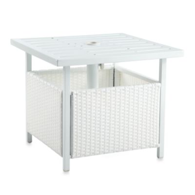 side table umbrella wicker patio bedbathandbeyond