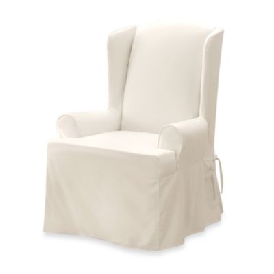 Sure Fit® Twill Supreme Wing Chair Slipcover 
