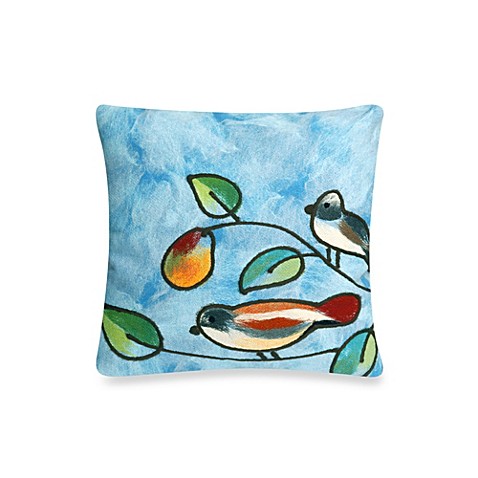 Buy Liora Manne 20-Inch Square Throw Pillow in Blue Song Birds from Bed Bath & Beyond