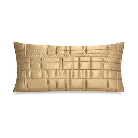DKNY City Line Oblong Throw Pillow in Gold - BedBathandBeyond.com
