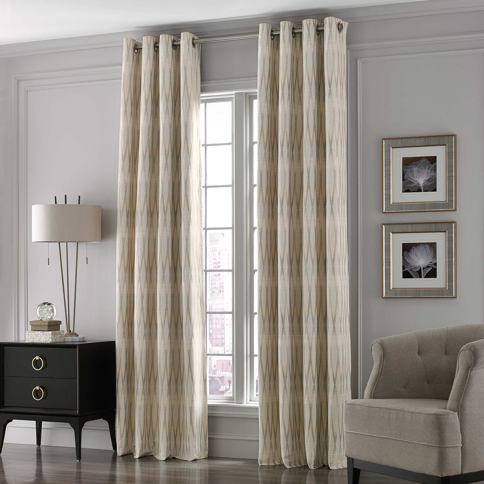 modern craftsman dining room Curtain Panel