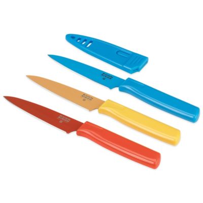 Kuhn Rikon Colori 3-Piece Paring Knife Set in Red/Yellow/Blue