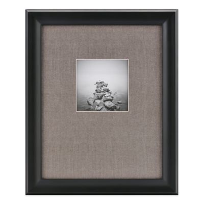 Real Simple® Deep Black Wood Wall Frame with Grey Mat - Bed Bath & Beyond