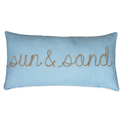 Sun & Sand Oblong Throw Pillow in Spa Blue - Bed Bath & Beyond