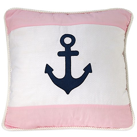 Nautica Kids Mix & Match Anchor Throw Pillow in Pink/Navy/White - buybuy BABY