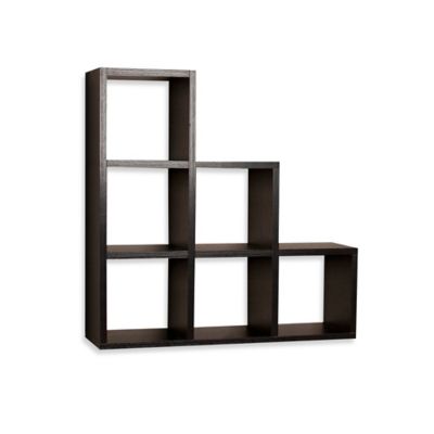 Danya B™ Stepped 6 Cubby Decorative Shelf In Laminated Black - Bed Bath ...