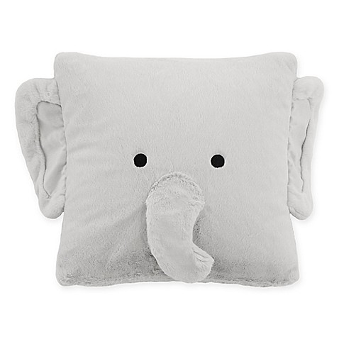 Decor Innovation Faux Fur Elephant Square Throw Pillow in Grey - Bed Bath & Beyond