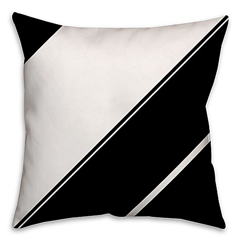 Buy Angled Stripes Throw Pillow in Black/White from Bed Bath & Beyond