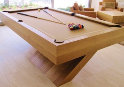 wood pool table