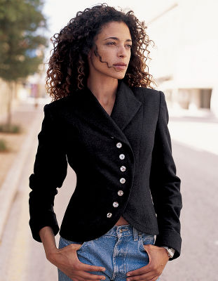 Multi-button jacket.
