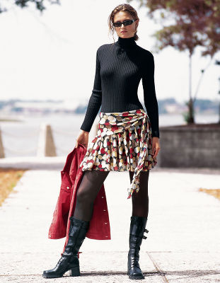Mesh miniskirt.