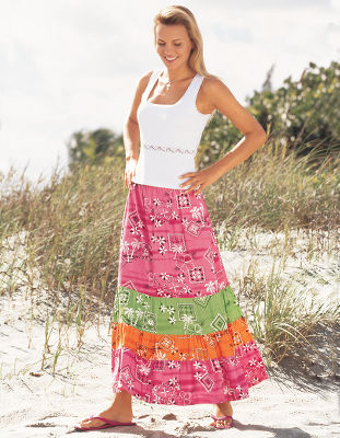 Tiered bandana skirt.