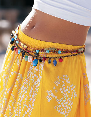 Multi-colored beaded belt.