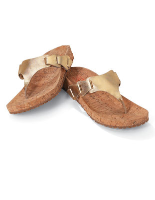 Platino cork thong sandals.