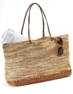Straw beach tote bag.