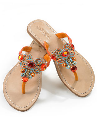 Beaded thong sandal. > Boston Proper > bostonproper.com : proper sportswear fashion trend womens clothing swimwear
