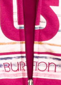 Girls' Logo Fill Palette Stripes Basic Full-Zip Hoodie