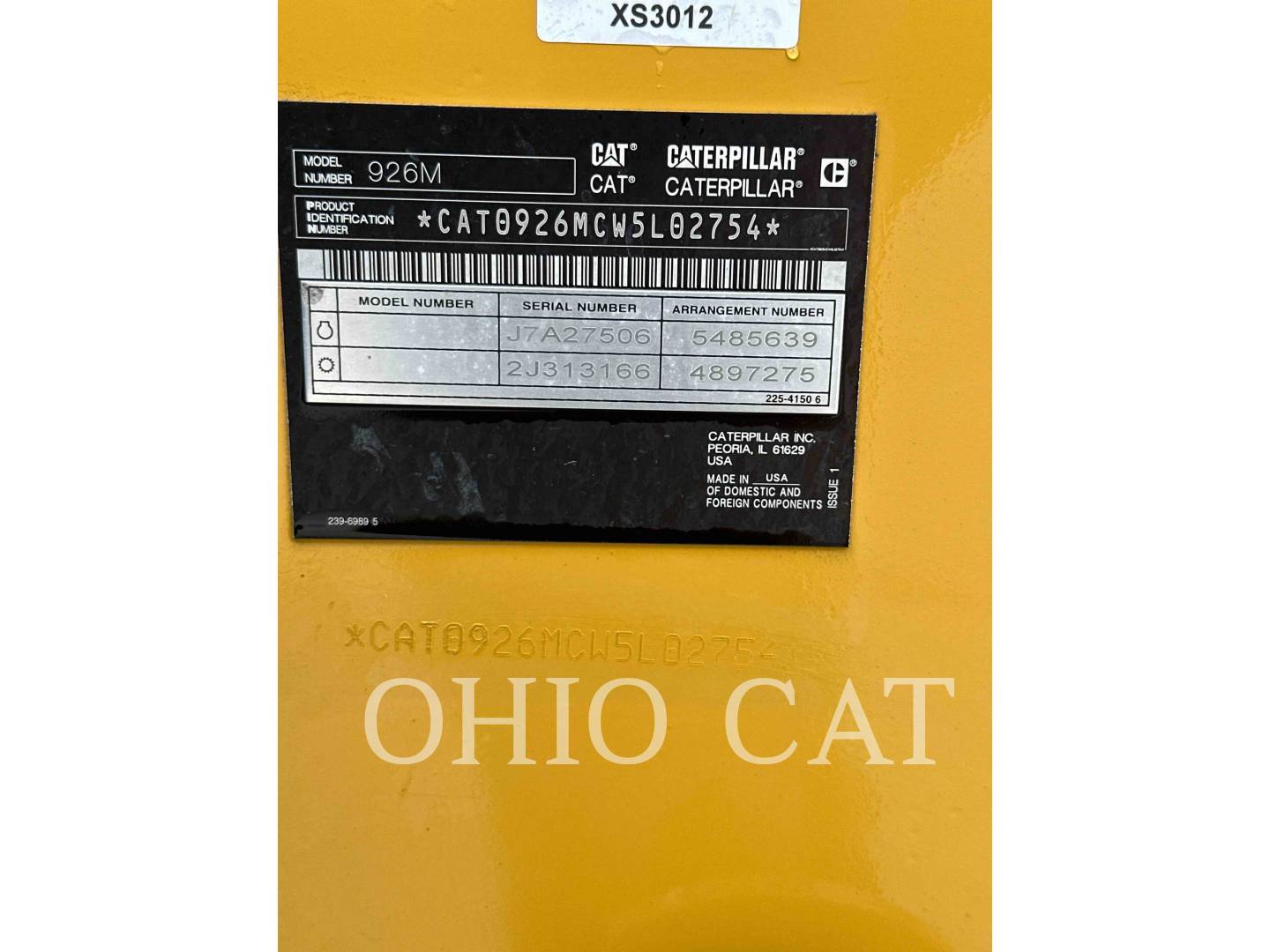 2023 CAT 926M - SERIAL_NUMBER_PLATE