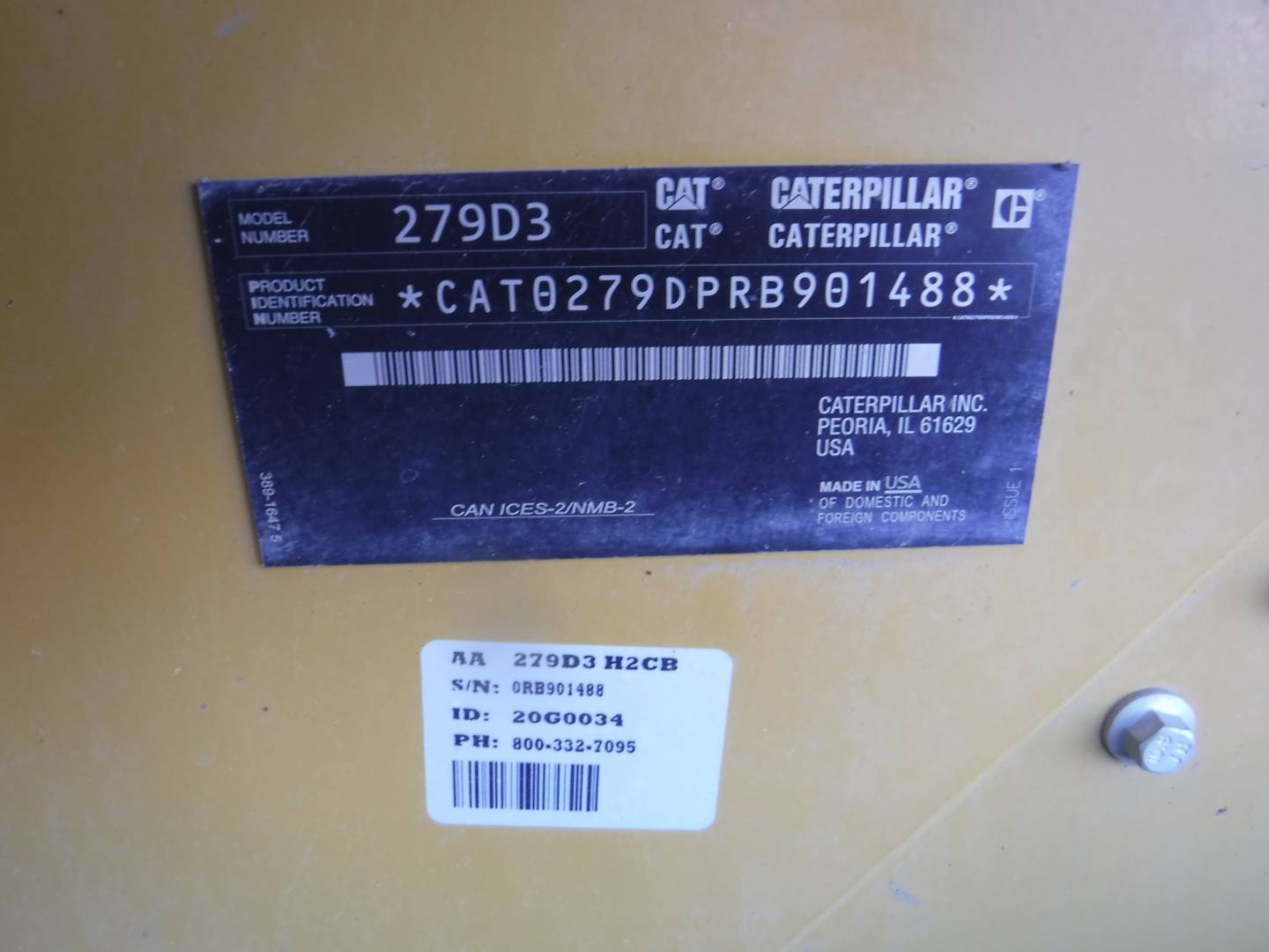 2020 Cat 279D3 H2CB Tractor & Equipment Co.