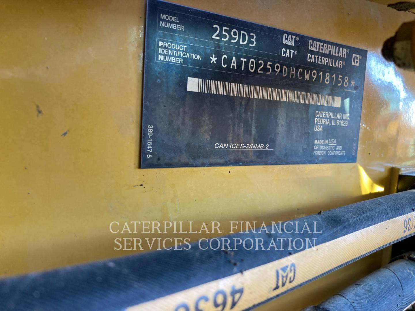 2022 CAT 259D3 - SERIAL_NUMBER_PLATE