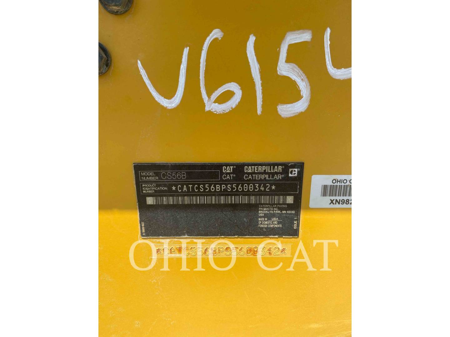 2017 CAT CS56B - SERIAL_NUMBER_PLATE