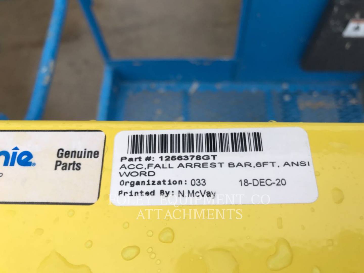 Lift Boom Genie Industries FALLARRBAR