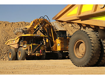 Mining equipment on a job site