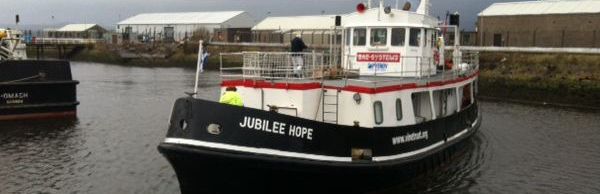 Vine Trust's, Jubilee Hope medical ship at port photograph