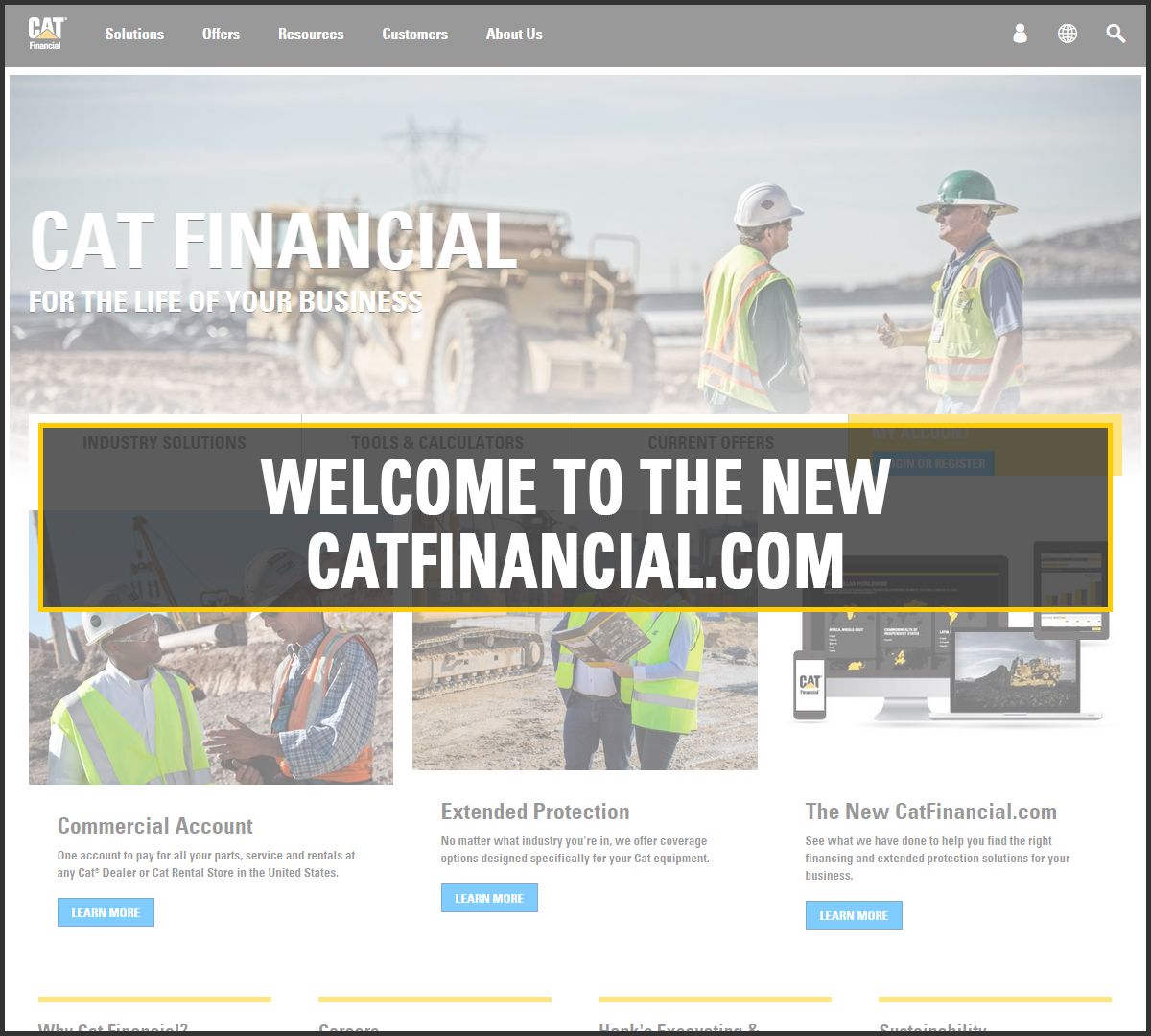 Добро пожаловать на новый сайт CatFinancial.com