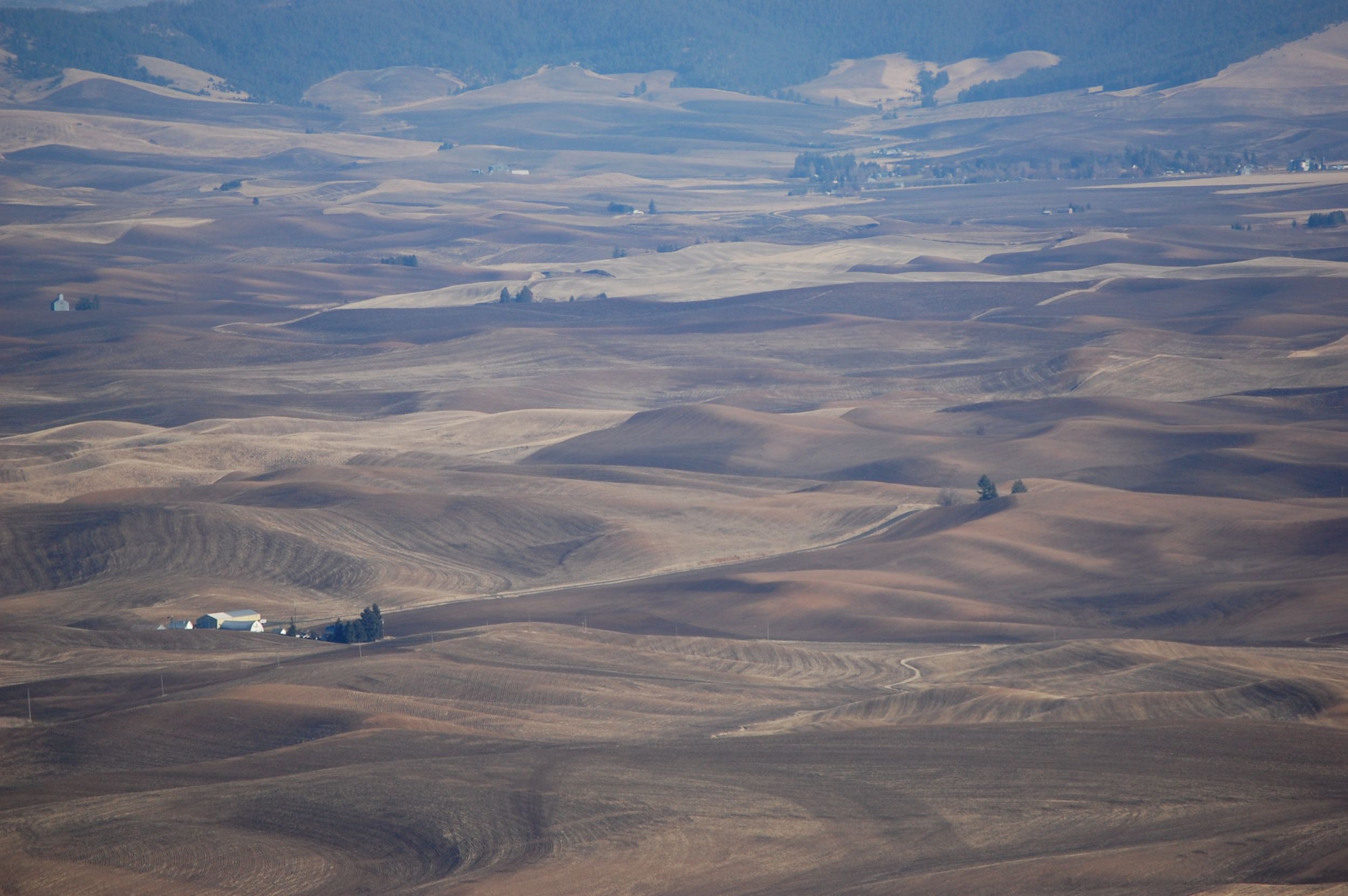 The Palouse of eastern Washington state as seen from Steptoe Butte. The land’s pitch, and the grittiness of its windswept but fertile soil, put extra demands on the equipment farmers used for land conversion.