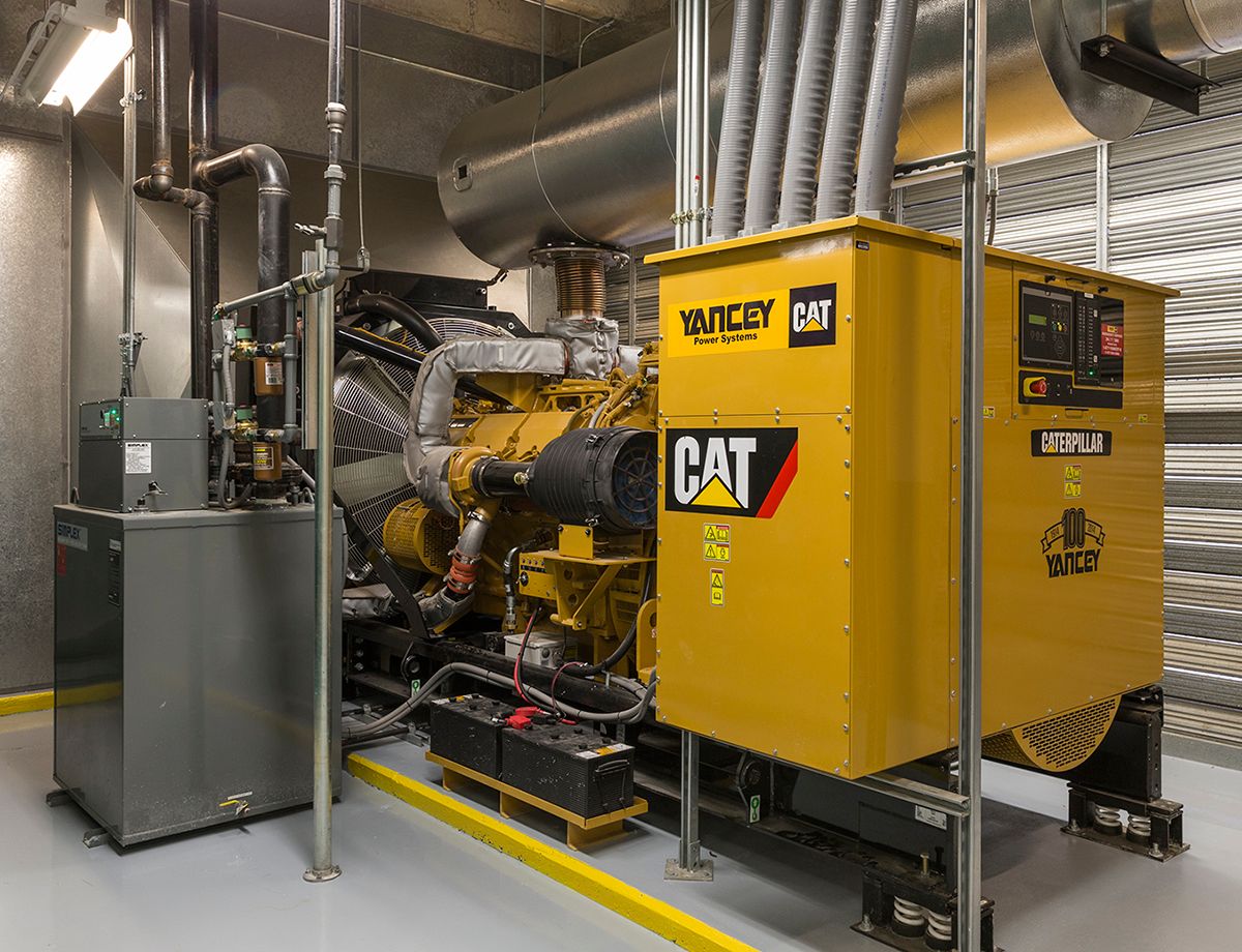 The Cat<sup>®</sup> C32 diesel generator set delivers emergency backup power for the life-safety systems and other operations at the 191-bed TRMC facility.