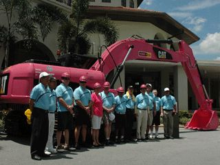 Pink Hydraulic Excavator