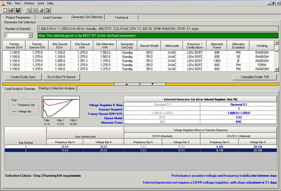 Spec Sizer software from Cat