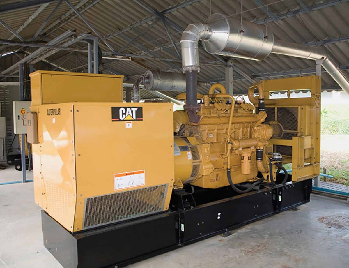 A Cat® G3406 Gas Generator Set (105 kW), a Cat® G3306 Gas Generator Set (70 kW)