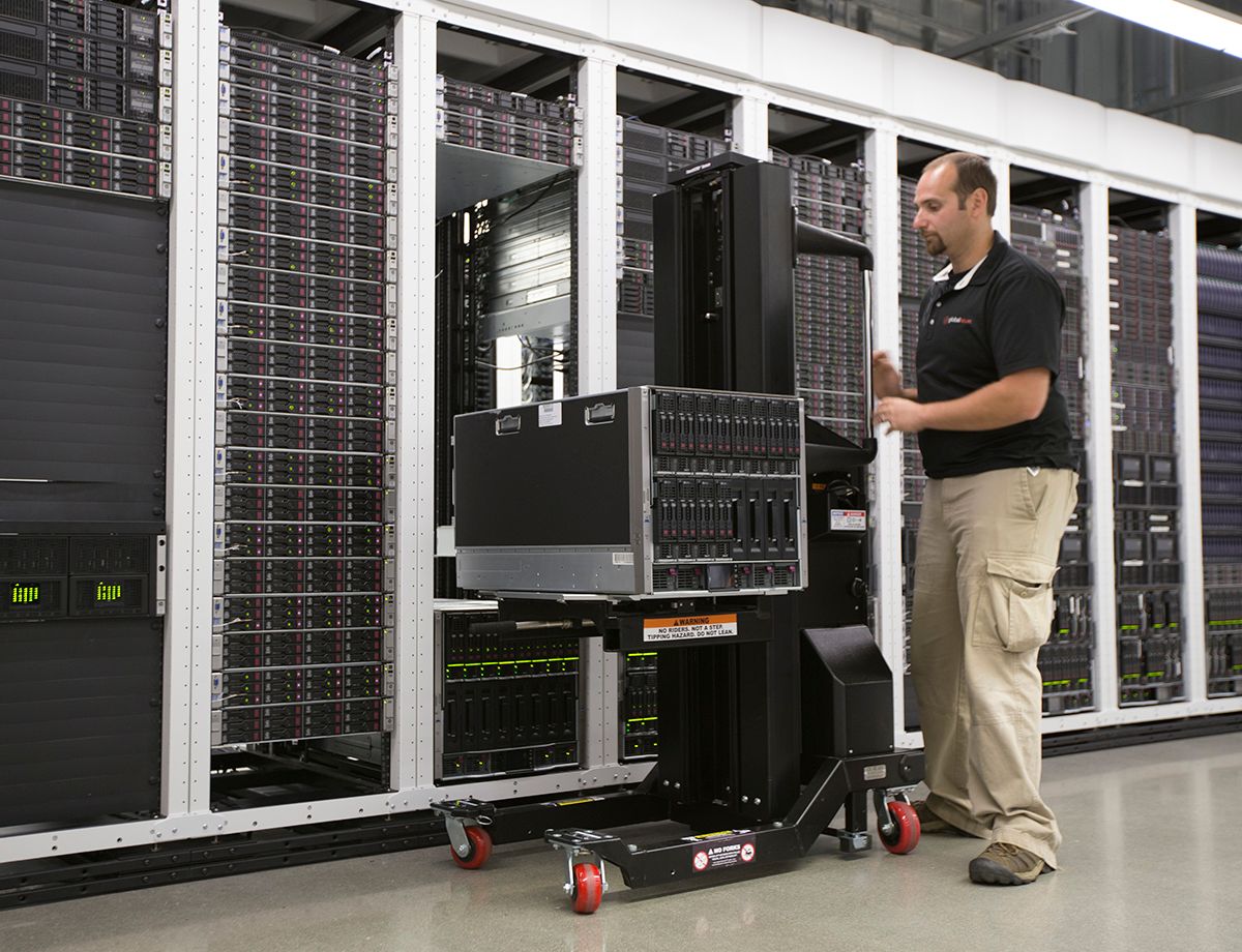 The data center building and the infrastructure to support 50 high-density server racks that store petabytes of data.