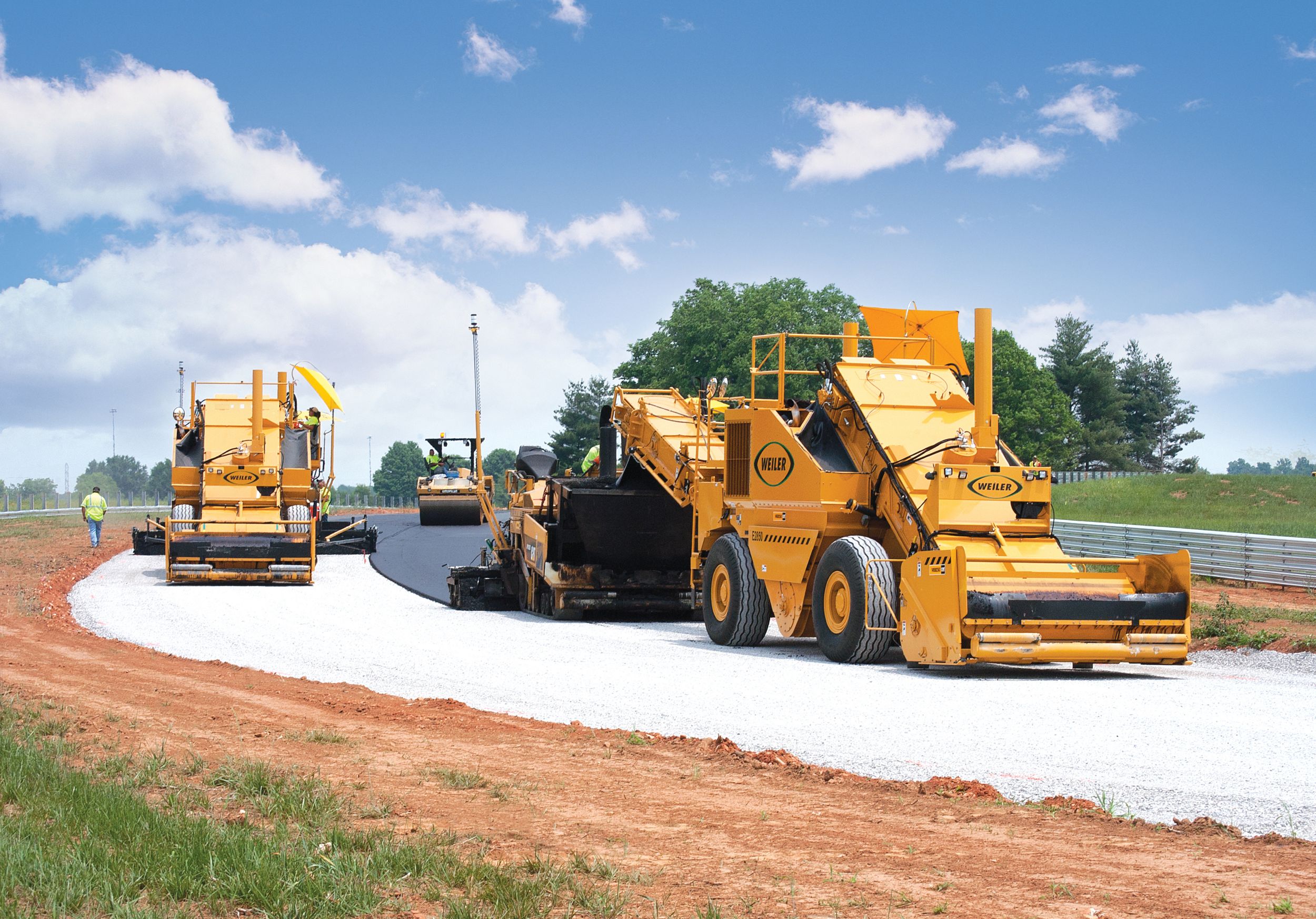 The use of Weiler E2850 Material Transfer Vehicles, and the non-contact paving they provide, was another smoothness effort.