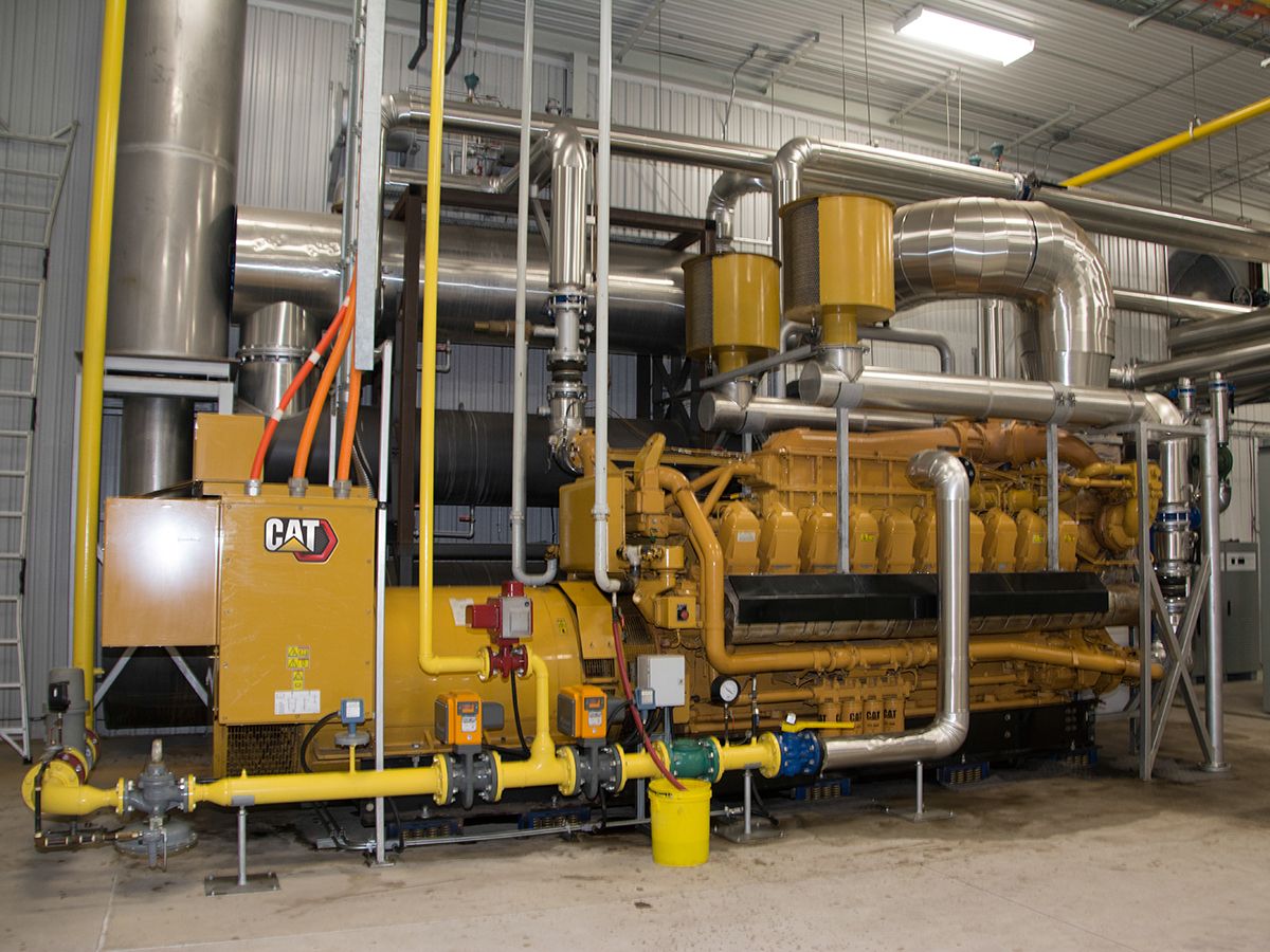 The CHP supports a contract with the Ontario Power Authority, whereby Rosa Flora sells electricity it generates back to the grid, and uses the heat from the gen sets to warm its greenhouses.