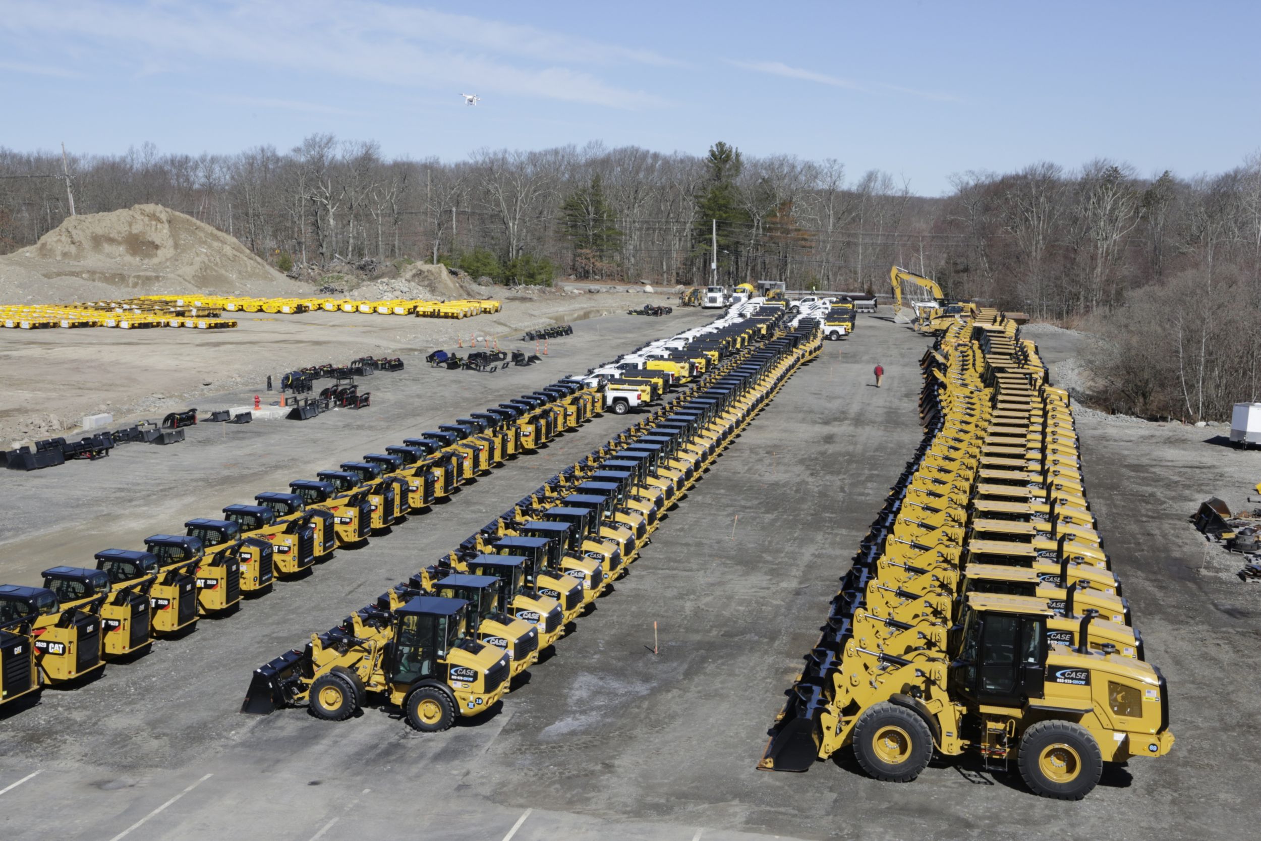 A birds eye view of Case Snow Management’s impressive fleet of reliable Cat® Machines.