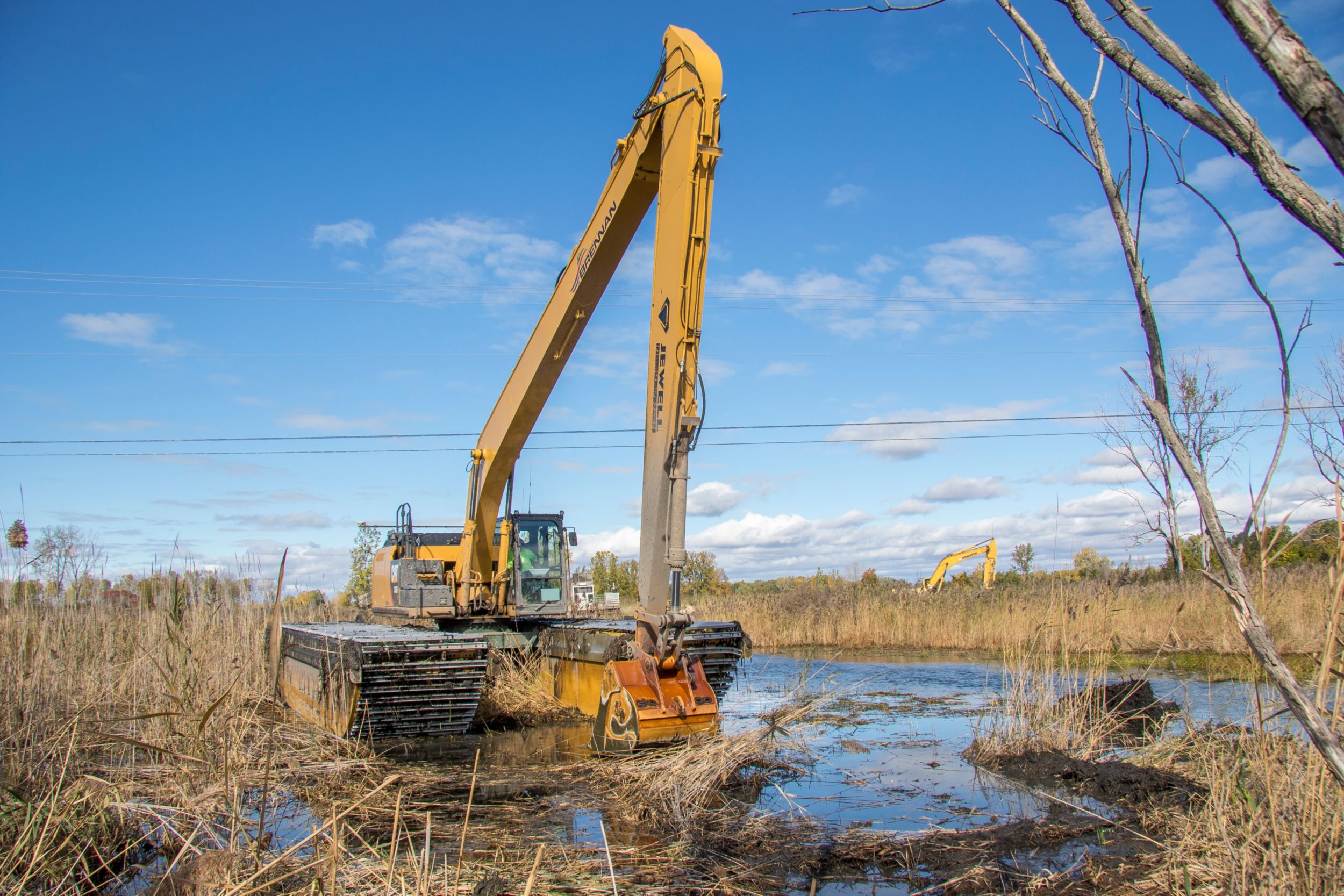 “J.F. Brennan’s use of amphibious excavators minimizes the impact to vegetation in the marsh, and their impact on the marsh is really next to nothing.” -Caitlin Chaffee, CRMC coastal policy analyst