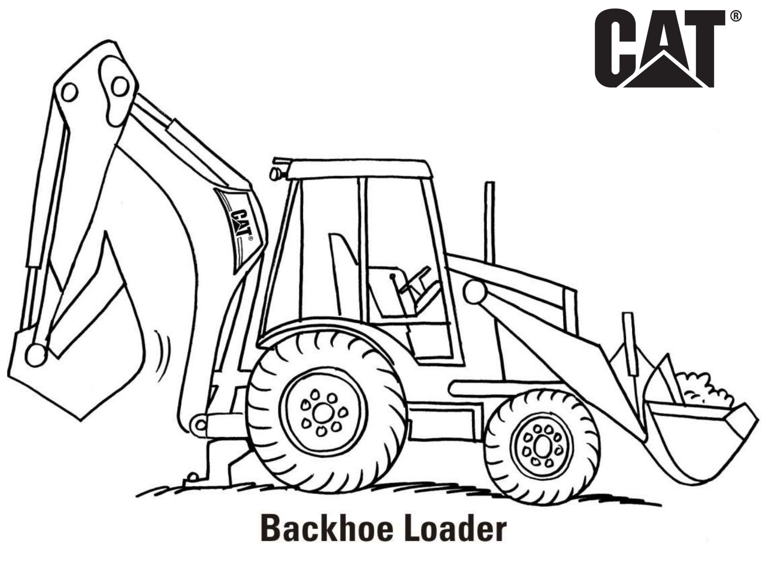 Free Backhoe Loader Coloring Pages