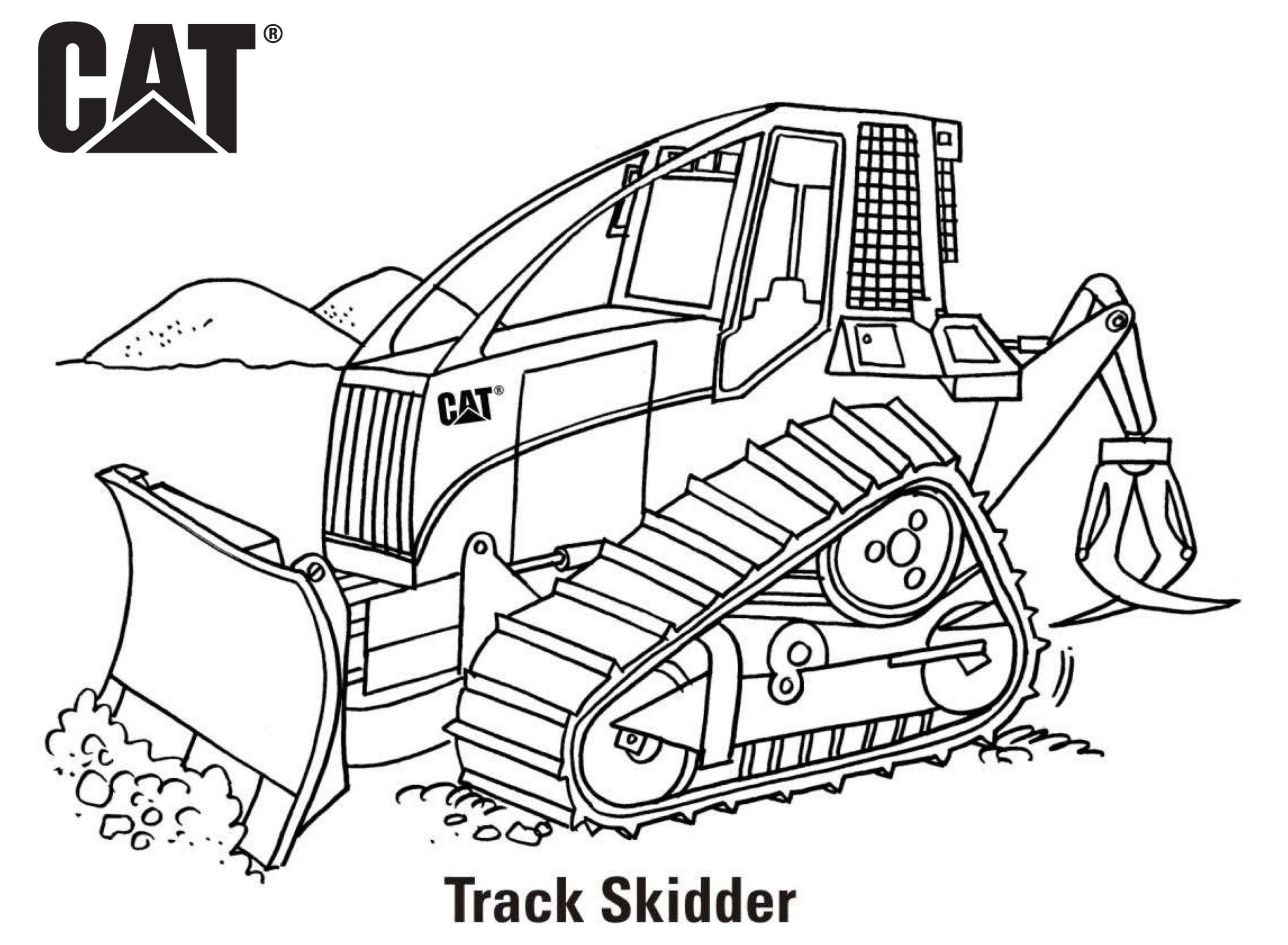 caterpillar excavator coloring pages