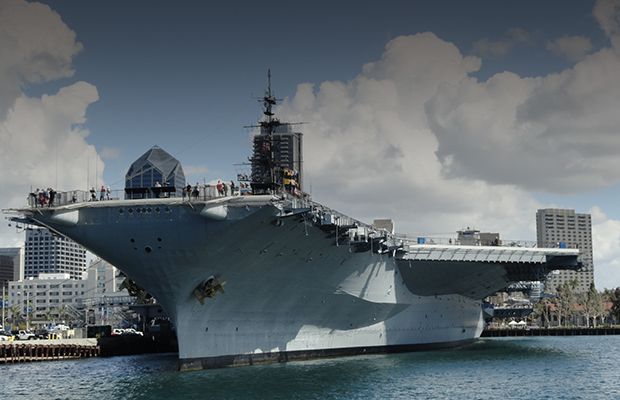 Gensets provide temporary power for the USS Midway museum