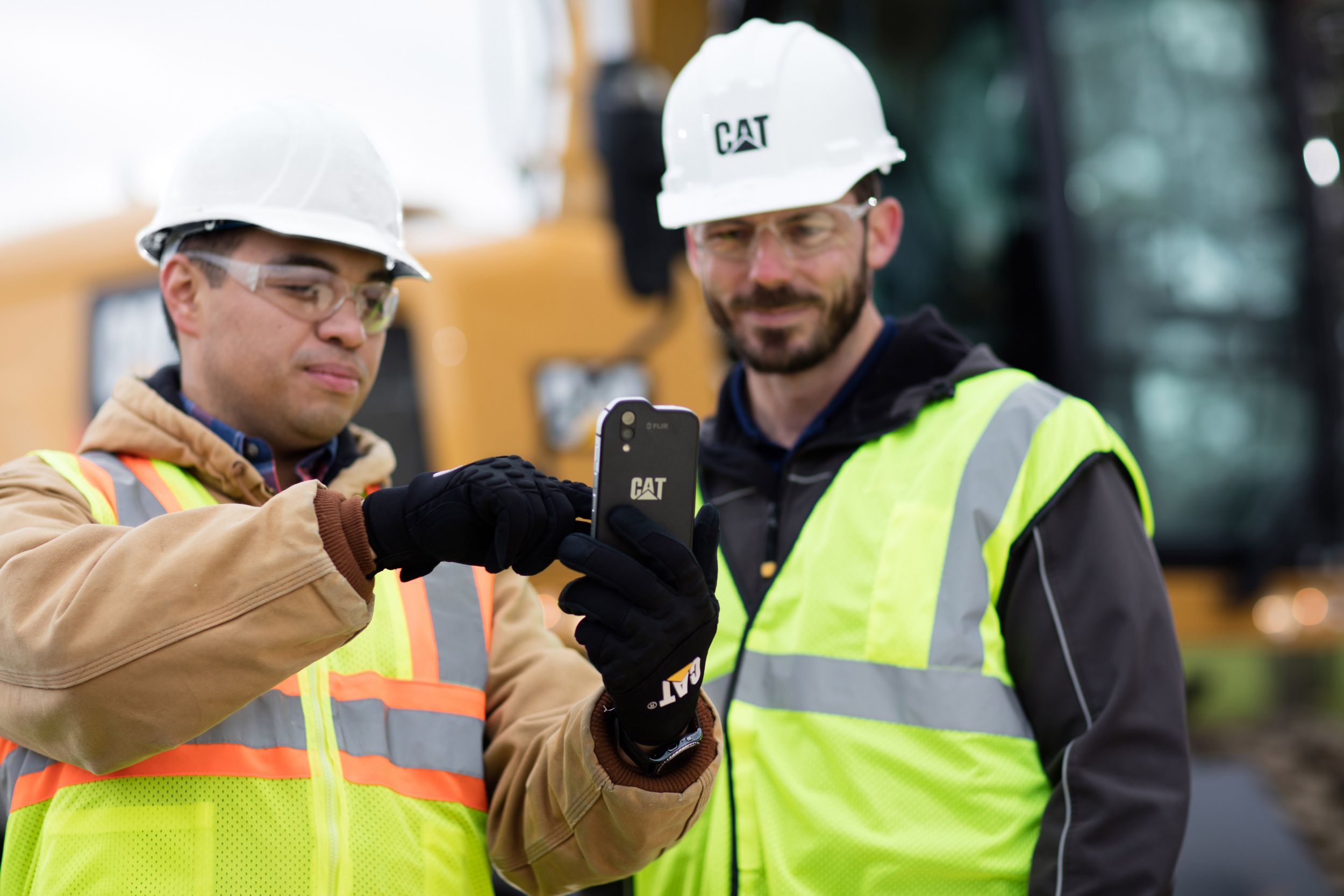 Mobile phone with construction equipment