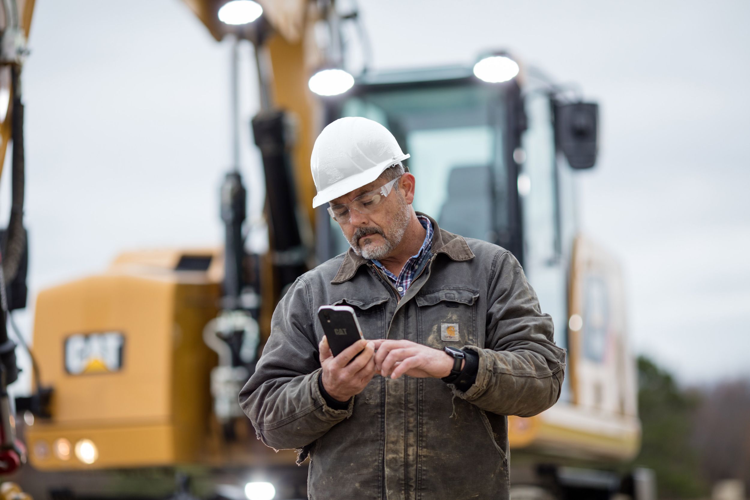 Mobile phone with construction equipment