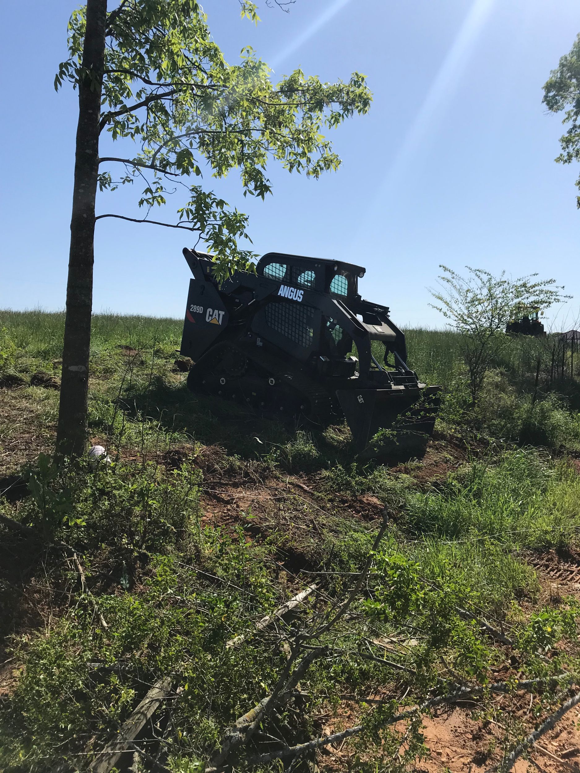 Ergle often uses his Cat® 289D to clear land for fence rows. 