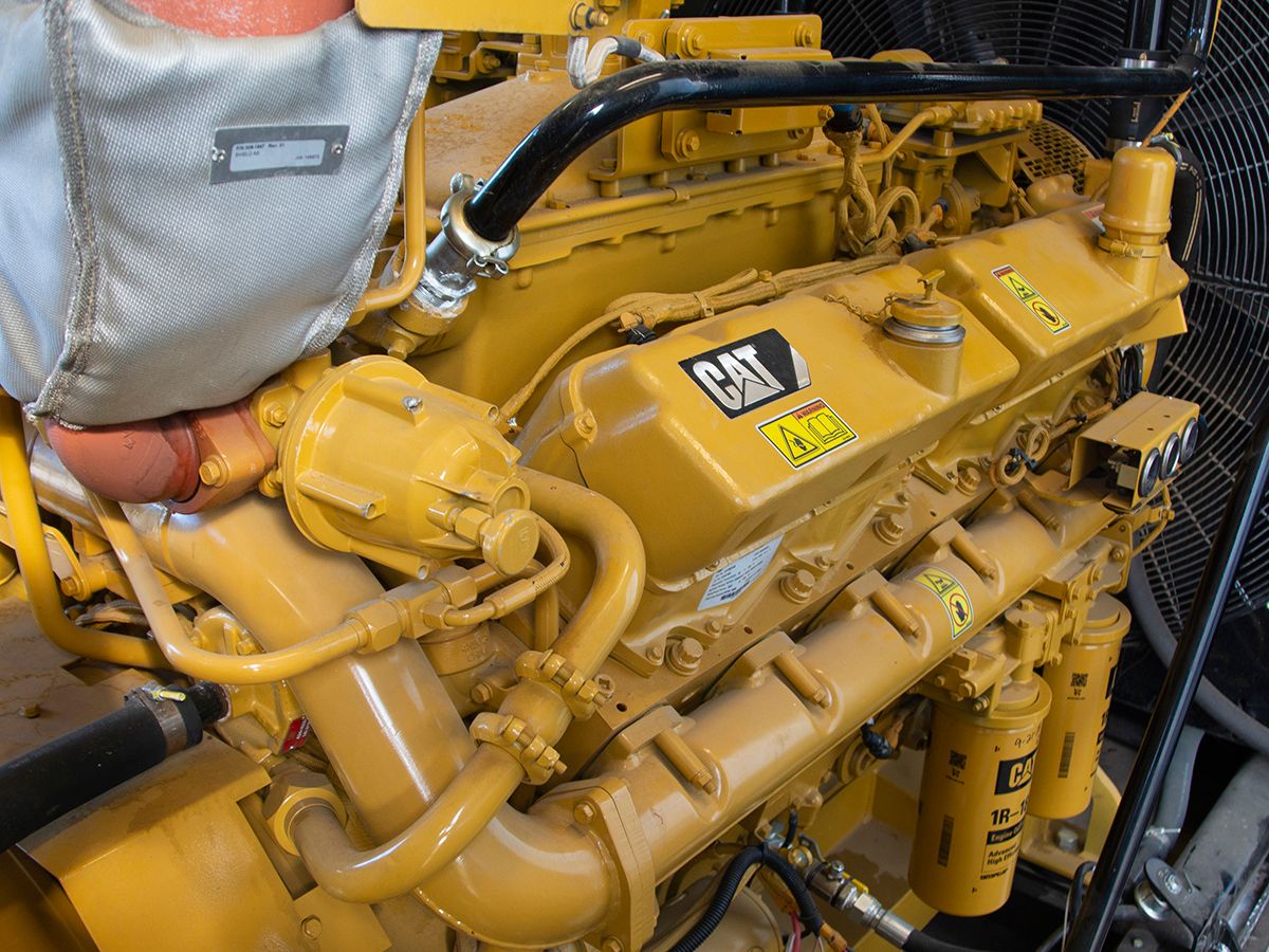 Cat gas generator sets provide standby power for VCOM's digital curriculum.