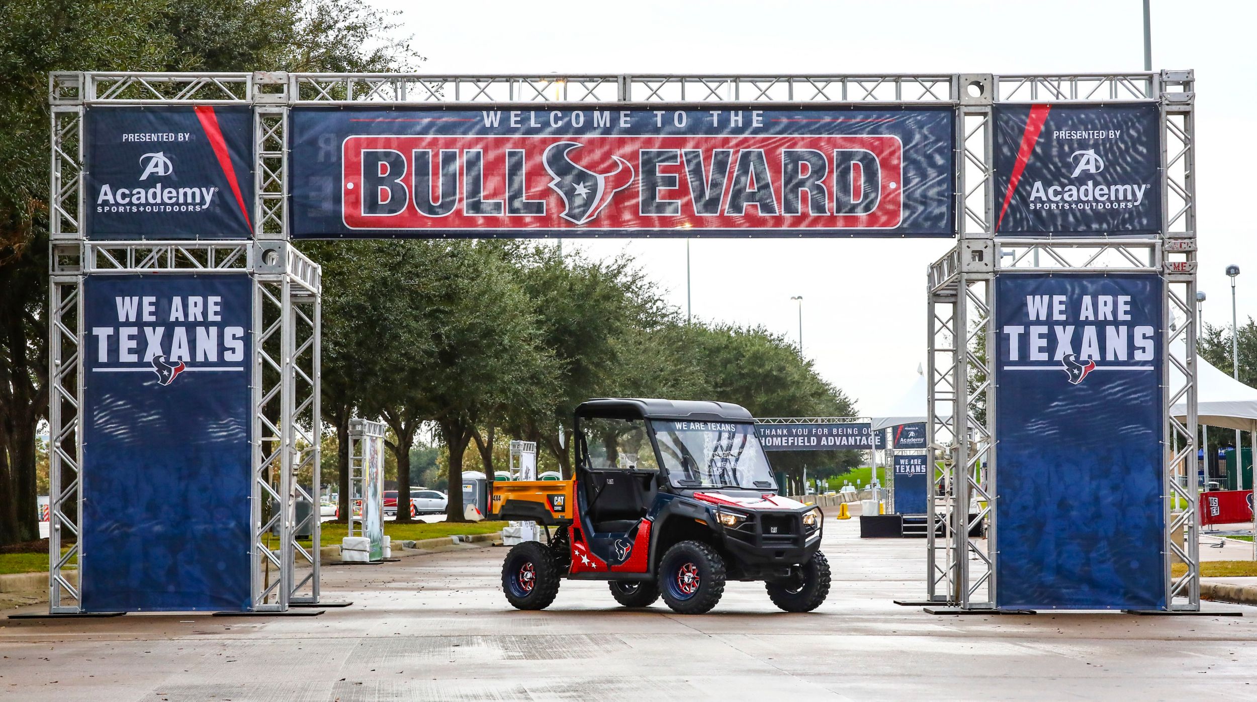 Mustang Cat customized this Cat CUV82 with a Houston Texans vehicle wrap and custom wheels for one lucky fan. 