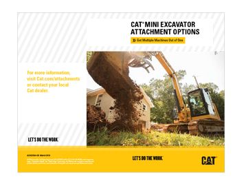 Cat Mini Excavator Attachment Options Brochure