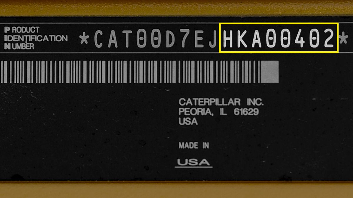 Find your equipment serial number