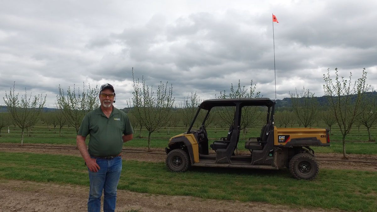 AgriCare uses the Cat UTV to haul crew members and supplies around the farmland it manages. 